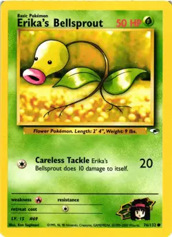 Pokemon TCG Erika's Bellsprout 76/132 Unlimited Gym Heroes VLP - Image 1