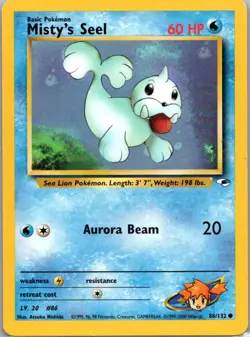 Pokemon TCG Mistys Seel 88/132 Gym Heroes LP - Image 1