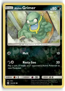 Alolan Grimer 130/236 Common Cosmic Eclipse Pokemon Reverse Holo Lightly Played - Image 1