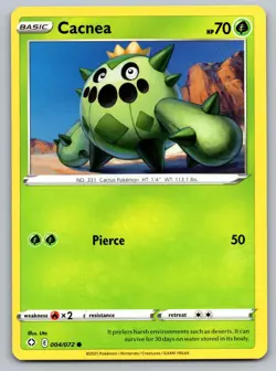 Cacnea 004/072 Common Shining Fates Pokemon Near Mint - Image 1