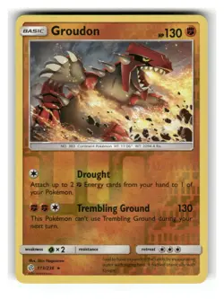Groudon 113/236 Rare Cosmic Eclipse Pokemon Reverse Holo Lightly Played - Image 1