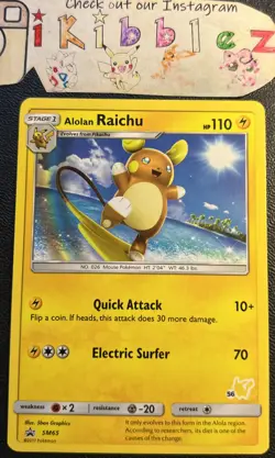 Alolan Raichu #56 SM65 NM Awesome Pikachu Stamp 56 Black Star Pokemon Promo! - Image 1