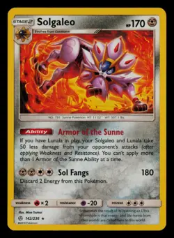 Solgaleo 142/236 Holo Rare Cosmic Eclipse Pokemon Near Mint - Image 1