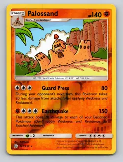 Palossand 127/236 Rare Cosmic Eclipse Pokemon Reverse Holo NM - Image 1