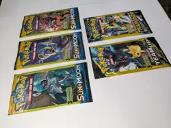 5x PACK ART SET - Pokemon TEAM UP + Sun & Moon Base 3 CARD Booster packs 5x NEW - Image 5