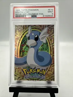 Blue Logo Topps Pokemon - Dratini #147 - Rainbow - PSA 9 - Image 1