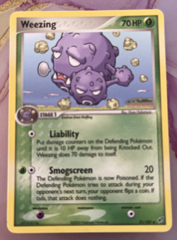 2005 Pokemon TCG Weezing EX Deoxys 51/107 Regular Uncommon - Image 1