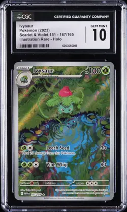 2023 POKEMON S&V 151 - ILLUSTRATION RARE - HOLO #167/165 IVYSAUR CGC 10 GEM MINT - Image 1