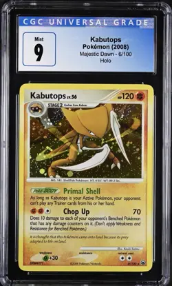 Pokemon Kabutops 6/100 Majestic Dawn Holo CGC 9 - Image 1