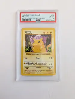 Pokemon - PIKACHU RED CHEEKS) SHADOWLESS Base 58/102 - PSA 6 -staining on back - Image 1