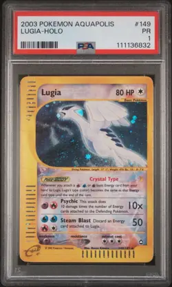 Pokemon Lugia Aquapolis Crystal Holo Rare #149 PSA 1 - Image 1