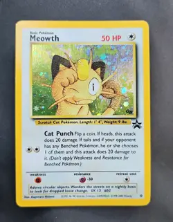 Pokemon TCG Meowth Black Star Promos Holo Card Game Boy - Image 1