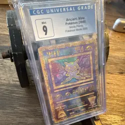 CGC Blue Label 9 Mint Ancient Mew Holo w/SWIRL 2000 Movie Promo Pokemon TCG Card - Image 1