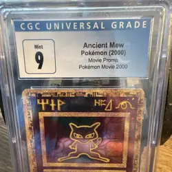 CGC Blue Label 9 Mint Ancient Mew Holo w/SWIRL 2000 Movie Promo Pokemon TCG Card - Image 2