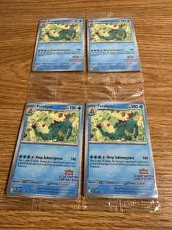 Lot 4x Sealed Pokemon Illustration Contest 2024 Promos (Feraligatr, Pikachu) - Image 1