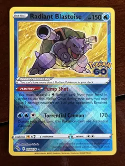 Pokemon GO Radiant Blastoise 018/078 Holo Rare - Image 1