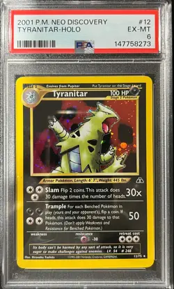Pokemon Tyranitar Neo Discovery Holo Rare PSA 6 - Image 1