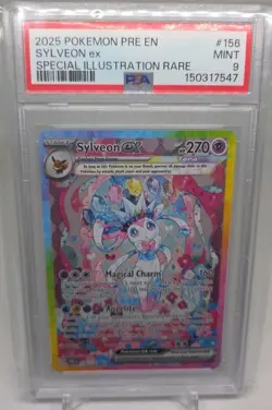 POKEMON 2025 SYLVEON EX PRISMATIC EVOLUTIONS SPECIAL ILLUSTRATION RARE PSA 9 - Image 1