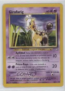 Girafarig Spanish Pokemon Neo Genesis #58 2000 - Image 1