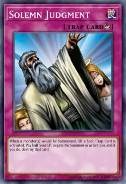 Solemn Judgment MAZE-EN063 1st ED Yu-Gi-Oh! SUPER RARE - Image 1