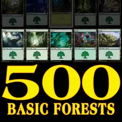 500 MAGIC THE GATHERING BASIC LANDS - FORESTS - BULK BASIC LANDS LOT - Image 1