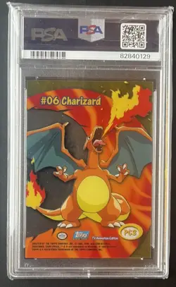 2000 TOPPS POKEMON TV ANIMATION CLEAR CARDS #PC3 CHARIZARD PSA 10 - Image 2
