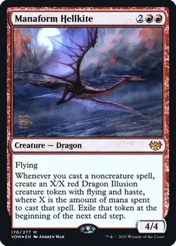 Manaform Hellkite - Foil Prerelease Promo VOW LP MTG - Image 1