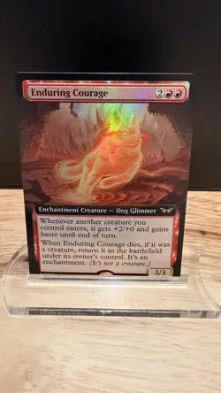 MTG Enduring Courage EXTENDED ART FOIL Duskmourn: House of Horror 378 LP - NM - Image 1