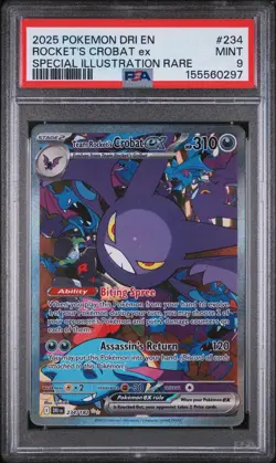 2025 Pokemon Destined Rivals Rocket's Crobat EX #234 SIR PSA 9 MINT - Image 1