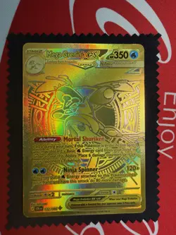 Pokemon Gold Mega Greninja EX 122/086 Evolutions Full Art Holo Rare English - Image 1