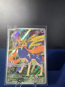 ZACIAN 100/094 ILLUSTRATION RARE PHANTASMAL FLAMES POKEMON NEAR MINT - Image 1