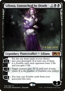 Liliana, Untouched by Death - Foil Prerelease Promo Core Set 2019 LP MTG - Image 1
