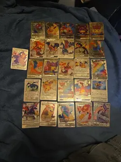 26 Gold foil Pokemon Cards. Gold Foil Collection. All Different Cards - Image 1
