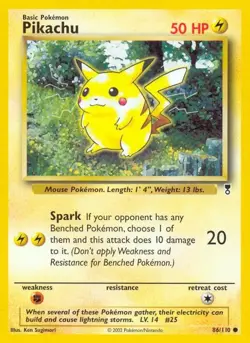 2002 Pikachu 86/110 - Legendary Collection - LP Pokemon TCG - Image 1