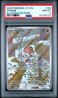 2025 POKEMON JTG EN-JOURNEY TOGETHER ILLUSTRATION RARE #165 SWINUB PSA 10 - Image 1