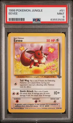 Eevee Jungle First Edition 51/64 PSA 9 1999 Pokemon TCG - Image 1