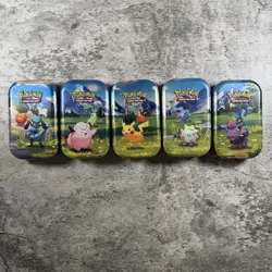 Ascended Heroes Mini Tin EMPTY with stickers Set of 5 (Connecting Arts) Pokemon - Image 1