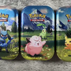 Ascended Heroes Mini Tin EMPTY with stickers Set of 5 (Connecting Arts) Pokemon - Image 3