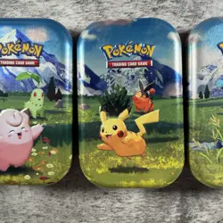 Ascended Heroes Mini Tin EMPTY with stickers Set of 5 (Connecting Arts) Pokemon - Image 4