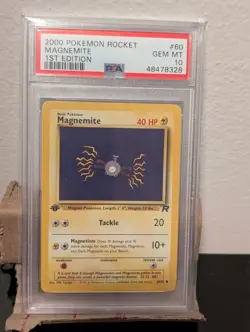 Pokemon PSA 10 1st Edition Magnemite 60/82 Team Rocket - Image 1