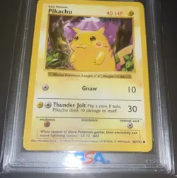 ⚡1999 Pokemon Base Set, Pikachu, Red Cheeks Error, Shadowless, 58/102, PSA 9⚡ - Image 5