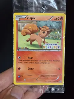Pokemon Card Vulpix 20/160 Build a Bear Promo Stamp Promo 2015 SEALED - Image 1