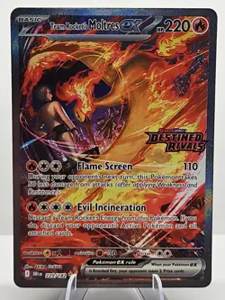 Pokemon TCG Team Rockets Moltres EX Destined Rivals Card 229/182 SIR Stamped - Image 1