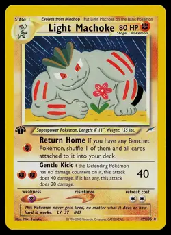 Pokemon Card - Light Machoke Neo Destiny 49/105 1st Edition Uncommon - Image 1