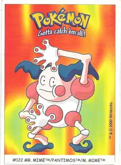 Mr. Mime / Pantimos / M. Mime (N°122) Carte Pokemon Dunkin "Boomer" (Sticker) - Image 1