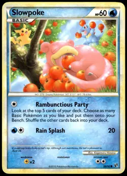 Slowpoke 66/90 HGSS Undaunted Common LP Pokemon 2010 - Image 1
