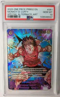 2025 ONE PIECE PRB02 ENGLISH MONKEY D. LUFFY SPECIAL ALTERNATE ART - PSA 10 #061 - Image 1