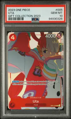 One Piece OP01-005 UTA Gift Coll 2023 ENG Promo Alternate Alt Art Foil PSA 10 - Image 1
