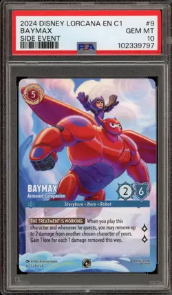 Disney Lorcana Baymax Armored Companion NA/EU Side Event Promo 9/C1 PSA 10 - Image 1