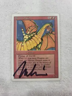 MTG Shivan Dragon Revised LP - signed A - Image 1